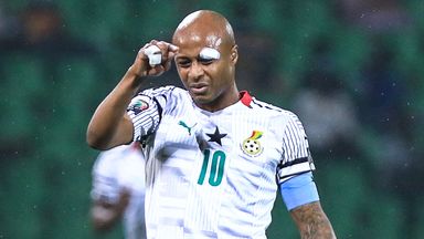 Andre Ayew was sent off as Ghana crashed out of the Africa Cup of Nations with defeat to Comoros