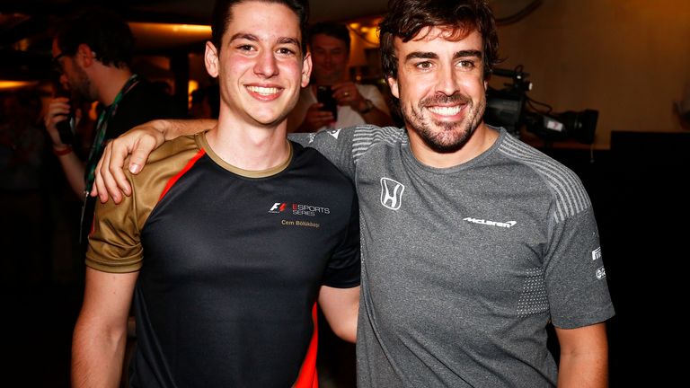  Cem Bolukbasi, pictured with Fernando Alonso at an Esports event in 2017, is joining the F2 grid in 2022