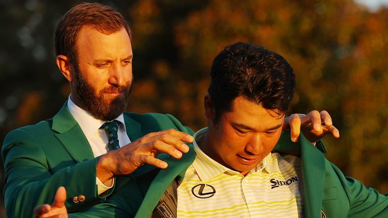 Dustin Johnson (left) and Hideki Matsuyama (right) won The Masters in 2020 and 2021 respectively