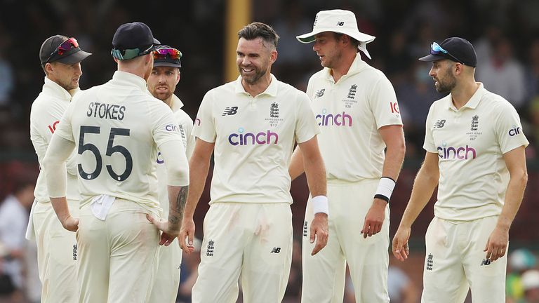 James Anderson had Marcus Harris caught behind for 38 in the final session on day one in Sydney