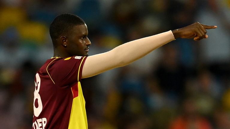 Jason Holder became the first West Indies player to take four wickets in four balls in a T20 international