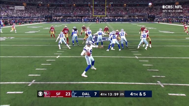 Cowboys kicker Bryan Anger fakes a punt and throws a pass to C.J. Goodwin for a first-down pickup