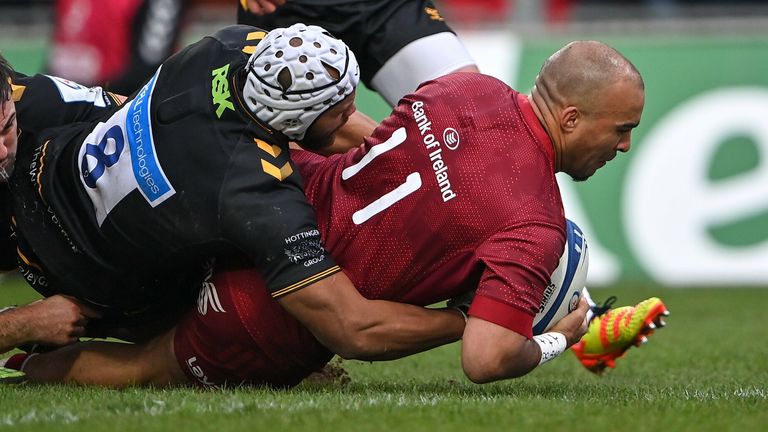 Simon Zebo got over for Munster's second try after a lovely Healy chip - the score saw him surpass the late Anthony Foley to become the province's all-time leading scorer in Europe