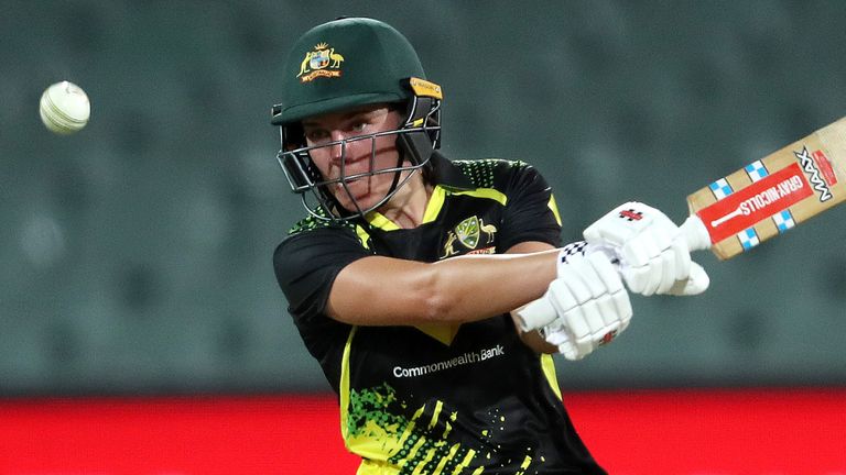 All-rounder Tahlia McGrath took three wickets and then scored n unbeaten 91 in the first T20 international, which Australia won by nine wickets