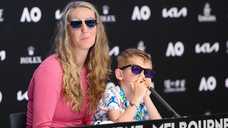 Leo, how did mummy play today? Leo Azarenka: Awesome!