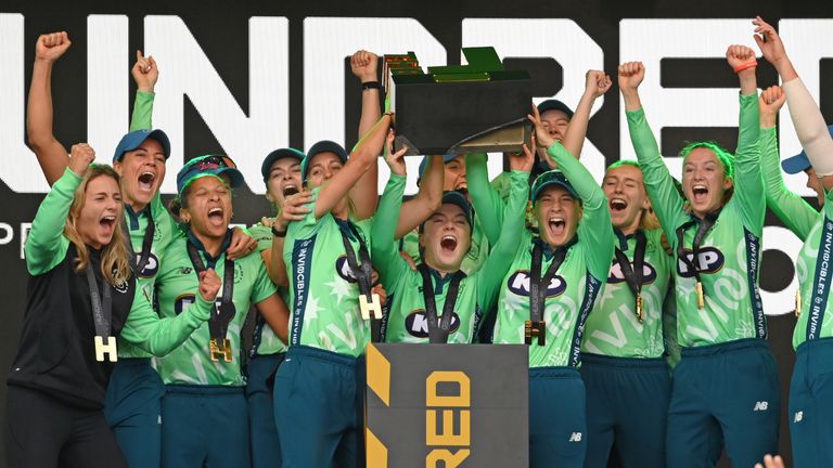 Oval Invincibles' women's team beat Southern Brave in the final of The Hundred in 2021
