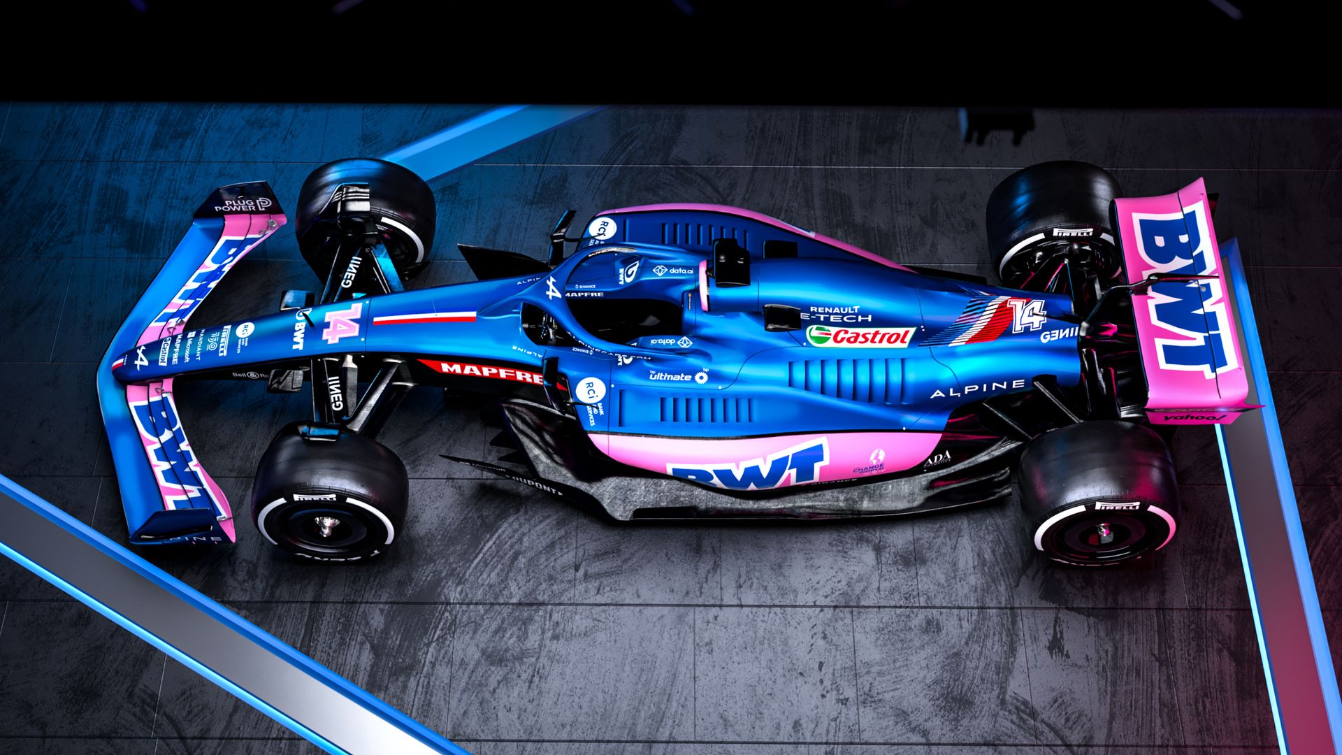 Alpine reveal new blue and pink car!