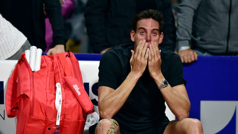 Del Potro lost to Federico Delbonis in what appeared to be a farewell match in front of his home fans at the Argentina Open. Pictures courtesy of Amazon Prime Video