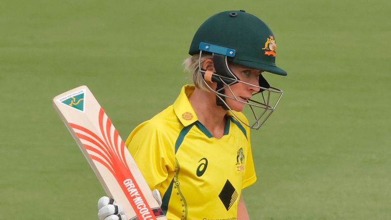 Beth Mooney top-scored for Australia with 73 in her side's total of 205-9 in Canberra
