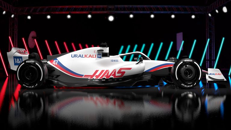  Haas provided a first glimpse of a 2022 car with a livery reveal on Friday
