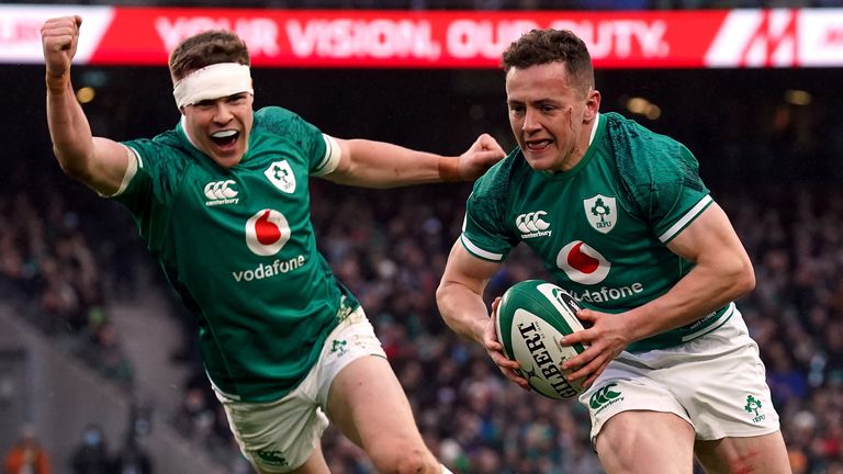 Lowry crossed for his first try at Test level for Ireland's third 
