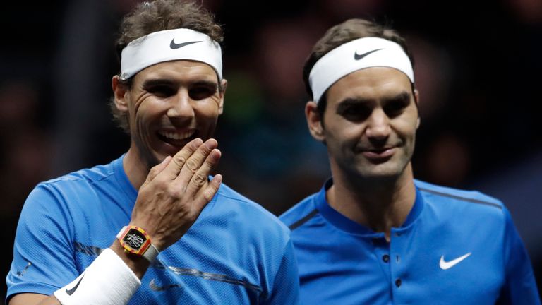 Roger Federer (right) is expected to return to the Laver Cup in London, while Rafael Nadal is expected to return to Madrid next week.