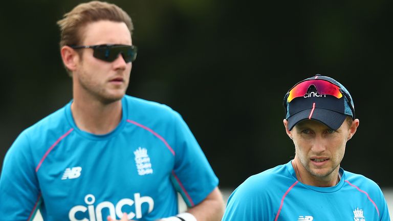 Nick Compton has backed Stuart Broad (left) to replace Joe Root (right) as England Test captain on a short-term basis