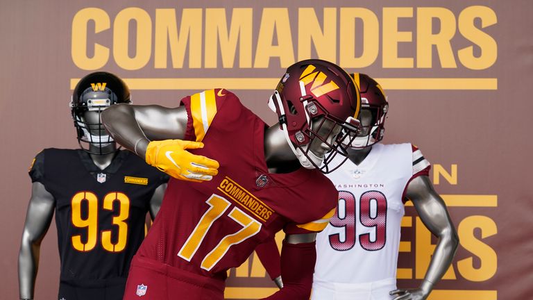 The Washington Commanders unveil their new NFL name, logo and uniforms