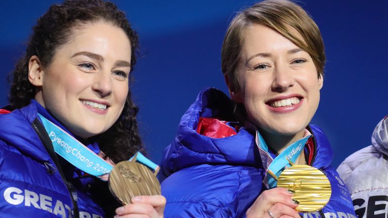 Team GB duo Laura Deas (left) and Lizzie Yarnold won bronze and gold medals, respectively, in the skeleton at Pyeongchang 2018
