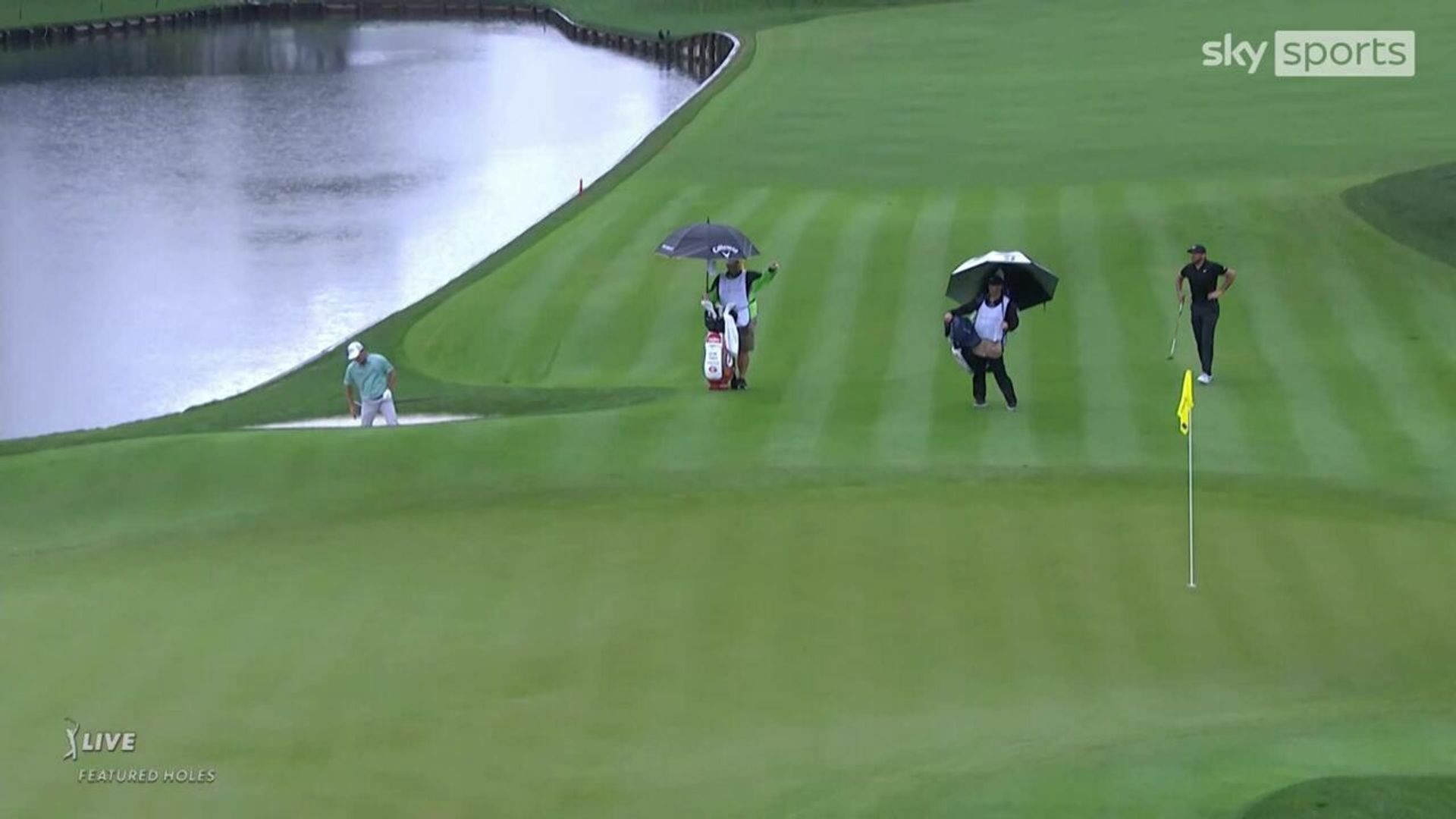 Kisner holes out for eagle from bunker!