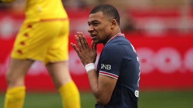 Kylian Mbappe fluffed his lines with PSG's best chance in their defeat at Monaco