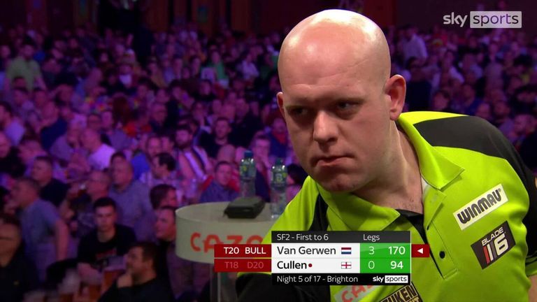 Van Gerwen rushes to win over Joe Cullen - go fishing on the south coast for a spin in this magnificent 170 