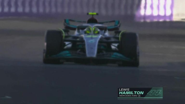 Hamilton continued to struggle with porpoising in his Mercedes during P1 in Saudi Arabia
