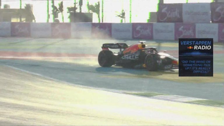 Max Verstappen almost hit the wall during first practice ahead of the Saudi Arabian Grand Prix.