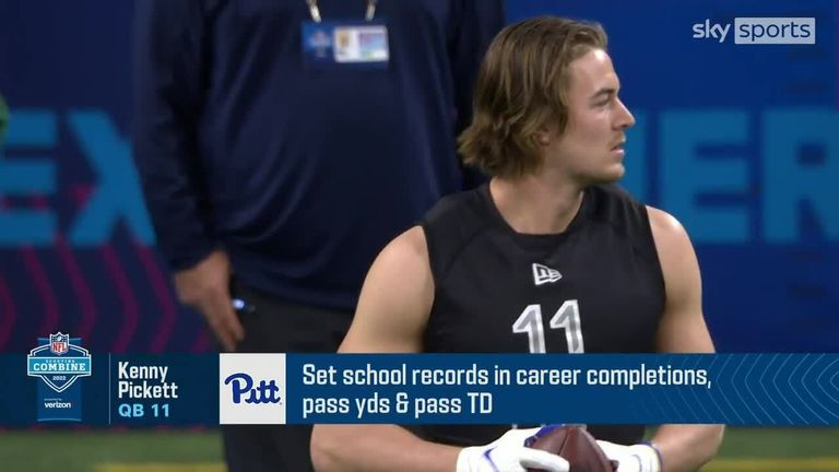 Watch the highlights of Pittsburgh Panthers quarterback Kenny Pickett's performance at the 2022 NFL Scouting Unite.