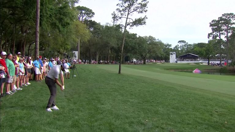 Moments after Rob Lee praised the shot making of the leading contenders at the Valspar Championship, watch Adam Hadwin hit the ball only four yards!
