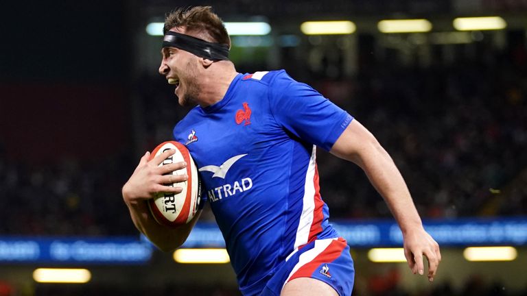 France's Anthony Jelonch scored the only try in Friday's Test in Cardiff 