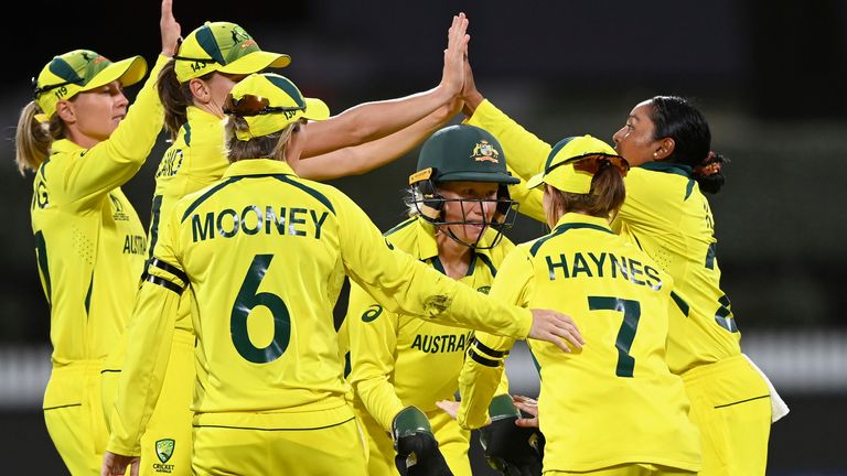 England lose the first game of the ICC Women's Cricket World Cup to Australia by 12 runs in New Zealand