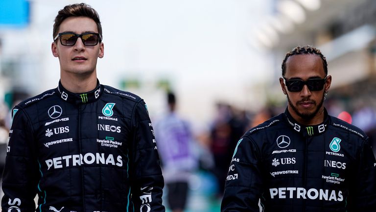 George Russell and Lewis Hamilton will take to the grid for the first time as a new team this weekend, live on Sky Sports F1