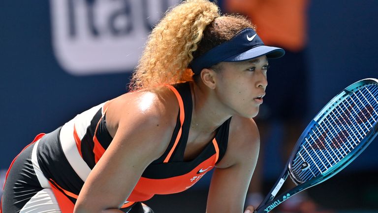Naomi Osaka eased into the second round at the Miami Open