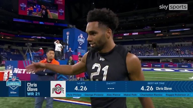Chris Olave's best moments from his 2022 NFL Scouting Combine practice included a blazing 4.26-second 40-yard dash