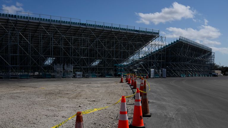 The Miami International Autodrome under construction ahead of the inaugural Miami GP