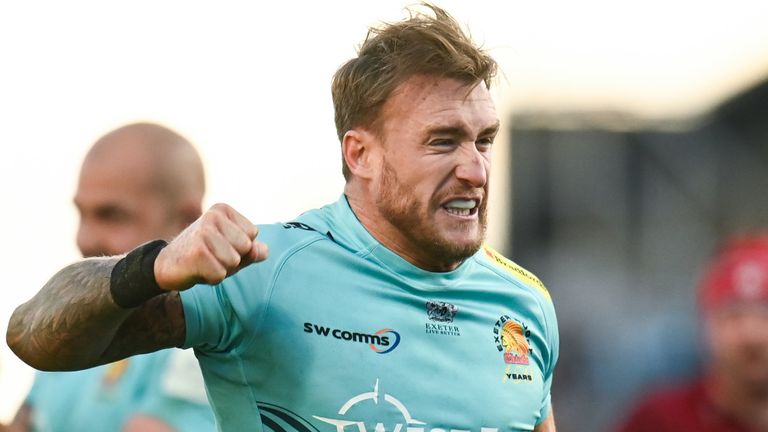 Stuart Hogg scored a try and a drop-goal as Exeter secured a tight and tense European Cup win vs Munster 
