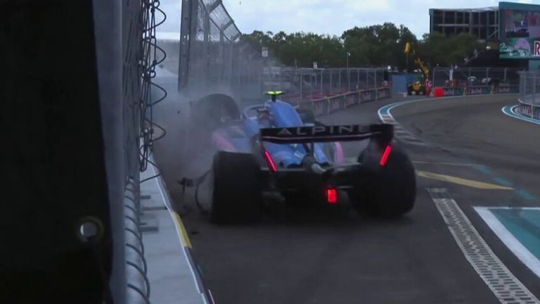 Carlos Sainz and Esteban Ocon make complaints about their concrete wall crashes at turn 14 at the Miami GP and believe it should be Tecpro at that corner for the safety of the drivers