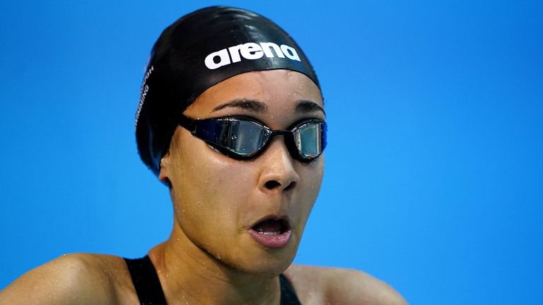 Alice Dearing in action during the Women's Open 200m Freestyle Heats at the 2022 British Swimming Championships in Sheffield