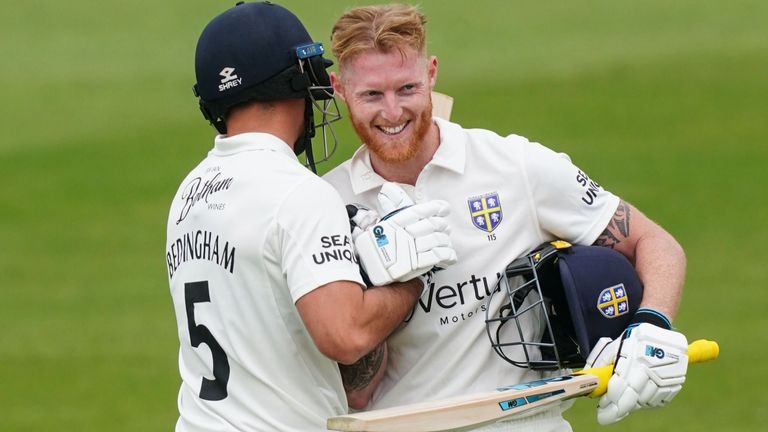Stokes took on Worcestershire spinner Josh Baker for 34 runs in an over, with five successive sixes followed by a four