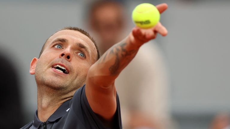 Dan Evans was beaten in four sets by Sweden's Mikael Ymer at the French Open in the second round