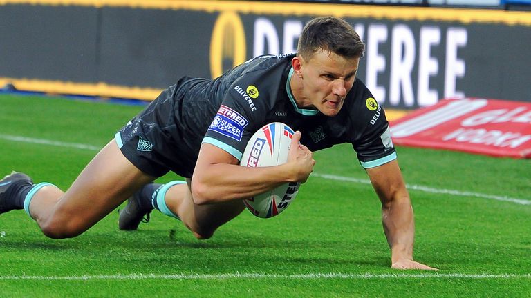 Louis Senior notched a hat-trick as Huddersfield held off a Wigan comeback to win in Thursday's Super League