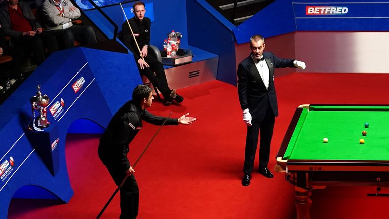 O'Sullivan clashed with the referee during the first session in Sheffield