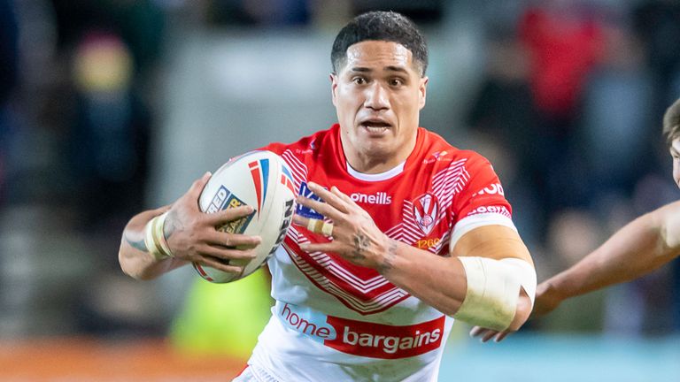 St Helens' Sione Mata'utia is now playing in Super League along with brother Peter