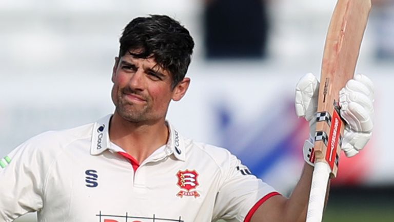 Alastair Cook acknowledges the applause following his century for Essex against Yorkshire