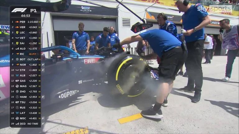 Esteban Ocon was briefly sidelined in Practice One at the Canadian GP after a paper towel caused his brakes to overheat