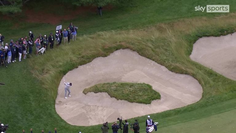 ¡Matt Fitzpatrick produjo un tiro increíble desde el bunker en el hoyo 72 del US Open en Brookline en su camino hacia la victoria en el torneo!