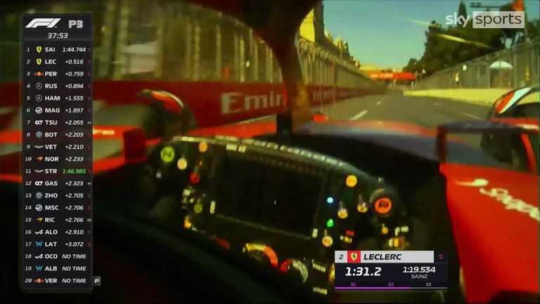 Pembalap Ferrari, Charles Leclerc, mengalami guncangan hebat selama latihan terakhir menjelang Grand Prix Azerbaijan