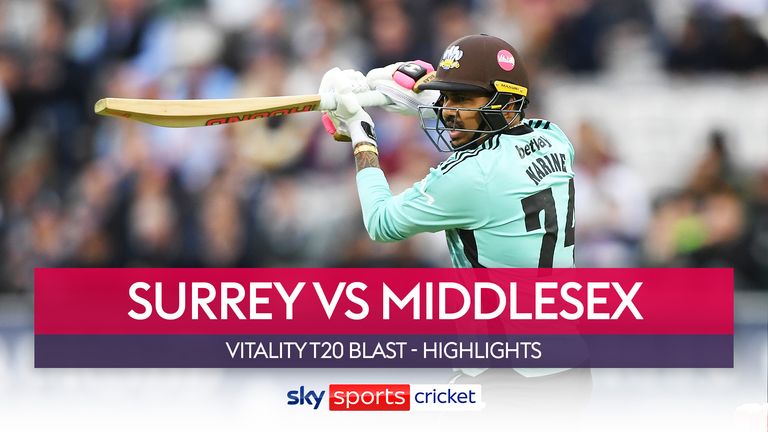 Highlights of the T20 Vitality Blast match between Surrey and Middlesex