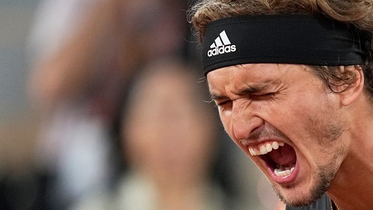 Alexander Zverev was level with the 13-time French Open champion on the court