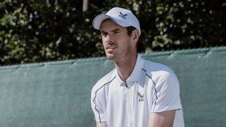 Murray wearing the Championship Collection from his signature AMC range which he will be playing in for Wimbledon 2022