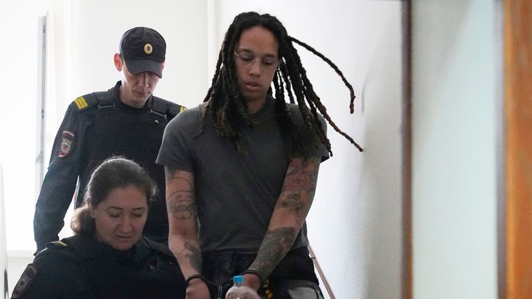 Two-time Olympic gold medallist Griner was arrested for carrying vape canisters with cannabis oil, and faces 10 years in prison 