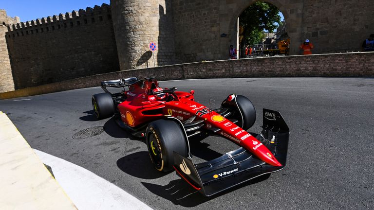 Charles Leclerc was fastest in second practice at the Azerbaijan GP