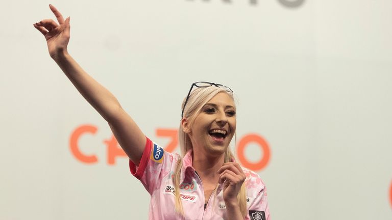Fallon Sherrock clinched her third Women's Series title of the season with victory at Event 11 (Image credit: PDC)